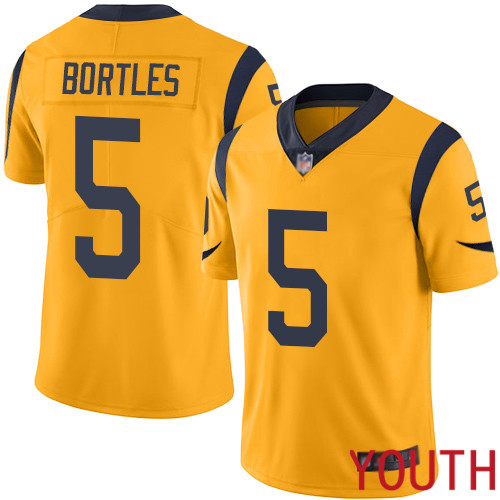 Los Angeles Rams Limited Gold Youth Blake Bortles Jersey NFL Football #5 Rush Vapor Untouchable